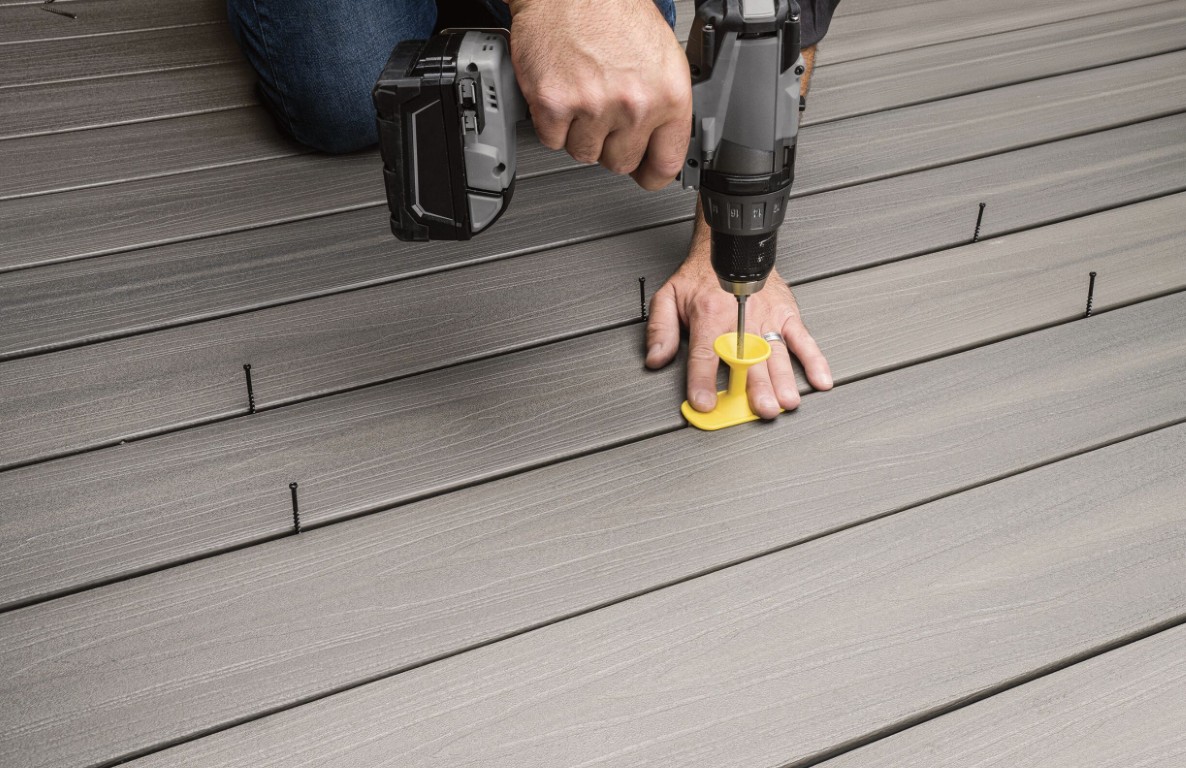 Professional composite deck installation work